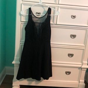 Lulus black lace front dress